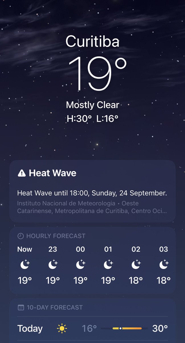 Heat wave 19 graus