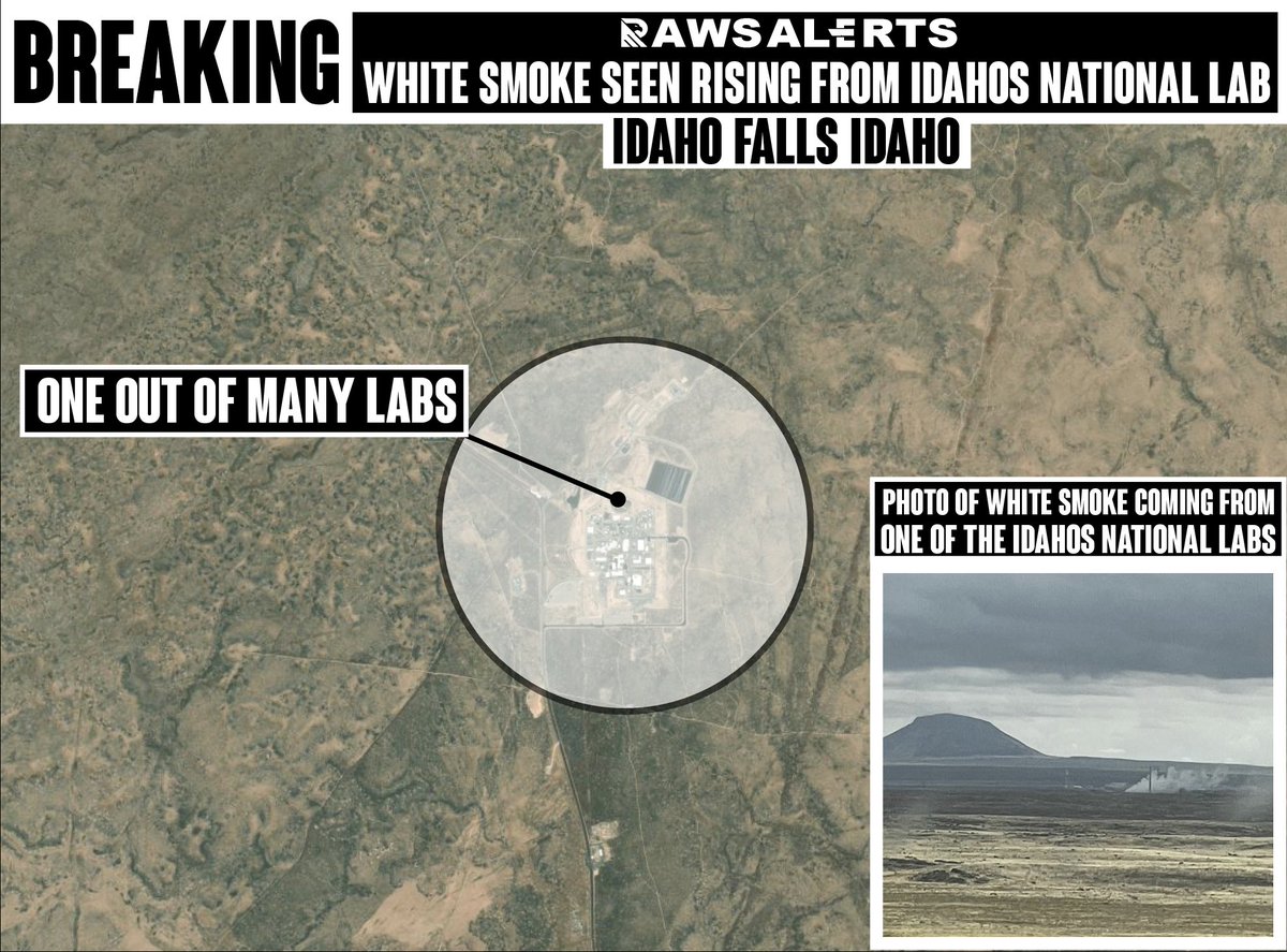 🚨#BREAKING: Reports of Smoke seen rising from Idahos National Lab which tests advanced nuclear energy 📌#IdahoFalls | #Idaho Plumes of white smoke have reportedly been observed rising from the desert area above the Idaho National Laboratory or (INL), where nuclear energy…