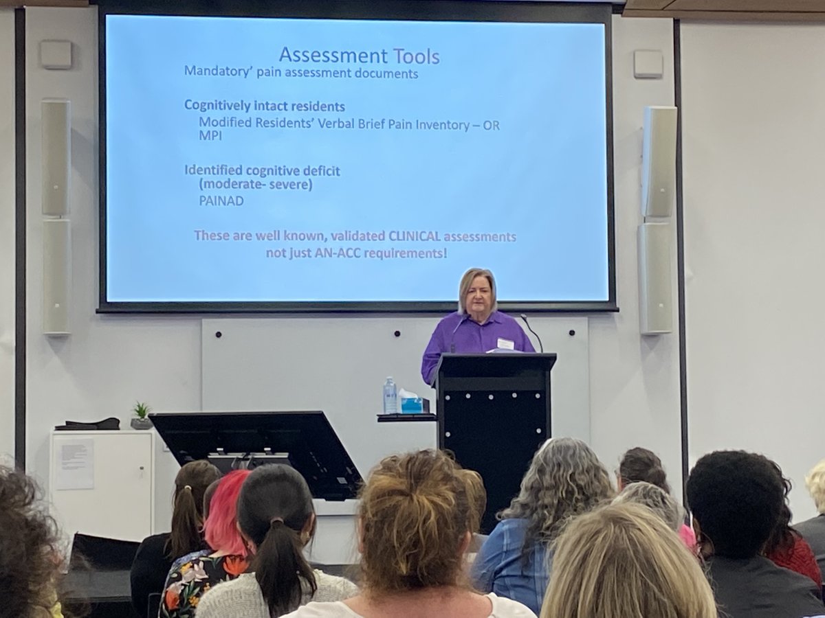 Karen Glaetzer providing update on how to best support older people with pain management to maximise quality of life. #ANMFSA #Education #PalliativeCareWorkshop