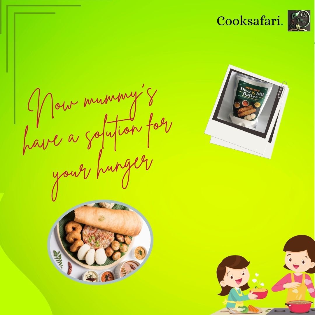 With Cooksafari batter, now all mummy’s have solution for their kids hunger 

Cook fresh with Cooksafari

Enjoy hassle free cooking experience 

#cooksafari #readytocook #batter #chutney #cookfresh #breakfast #foodsolution #mummy #hungersolution #hasslefree #cookingpartner