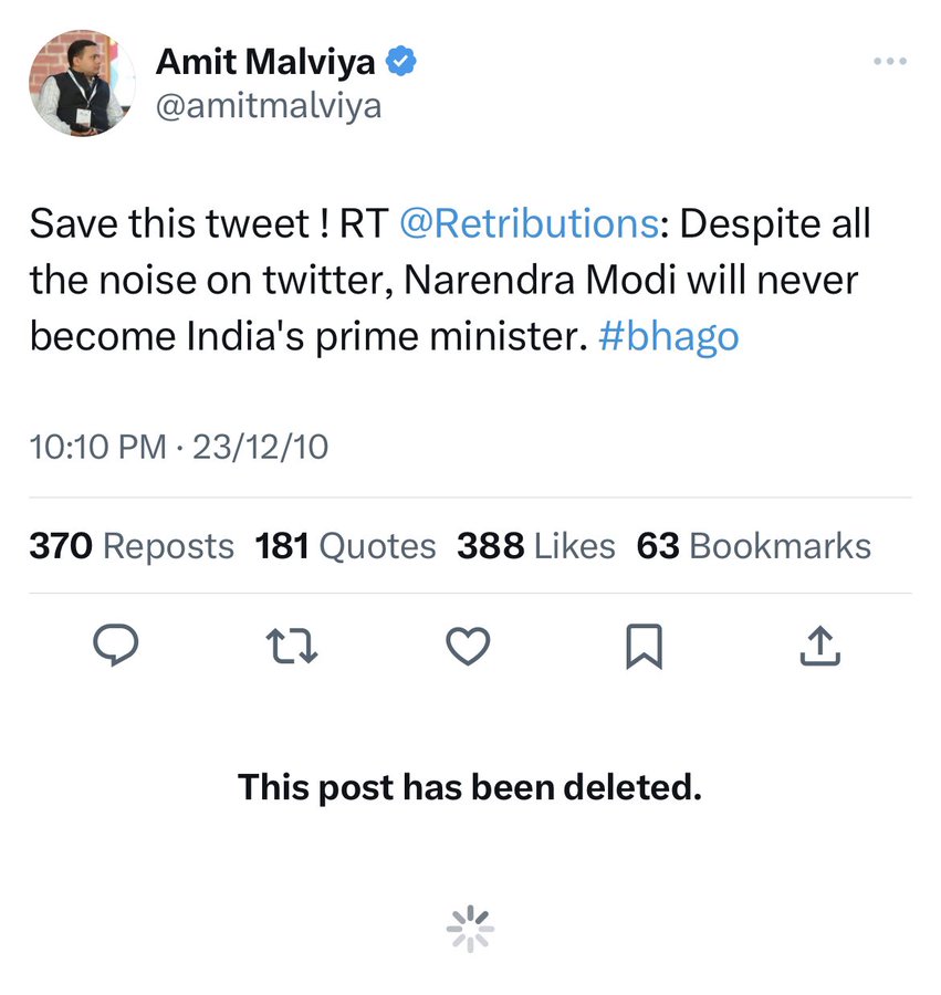 ProAlgorithm's tweet image. What is this #AmitMalviya? Now I realise why BJP has been lagging behind in social media and why #Congress is leading! You have such a crooked integrity. In fact you have none
@narendramodi @PMOIndia what are you doing about it PM sahib?