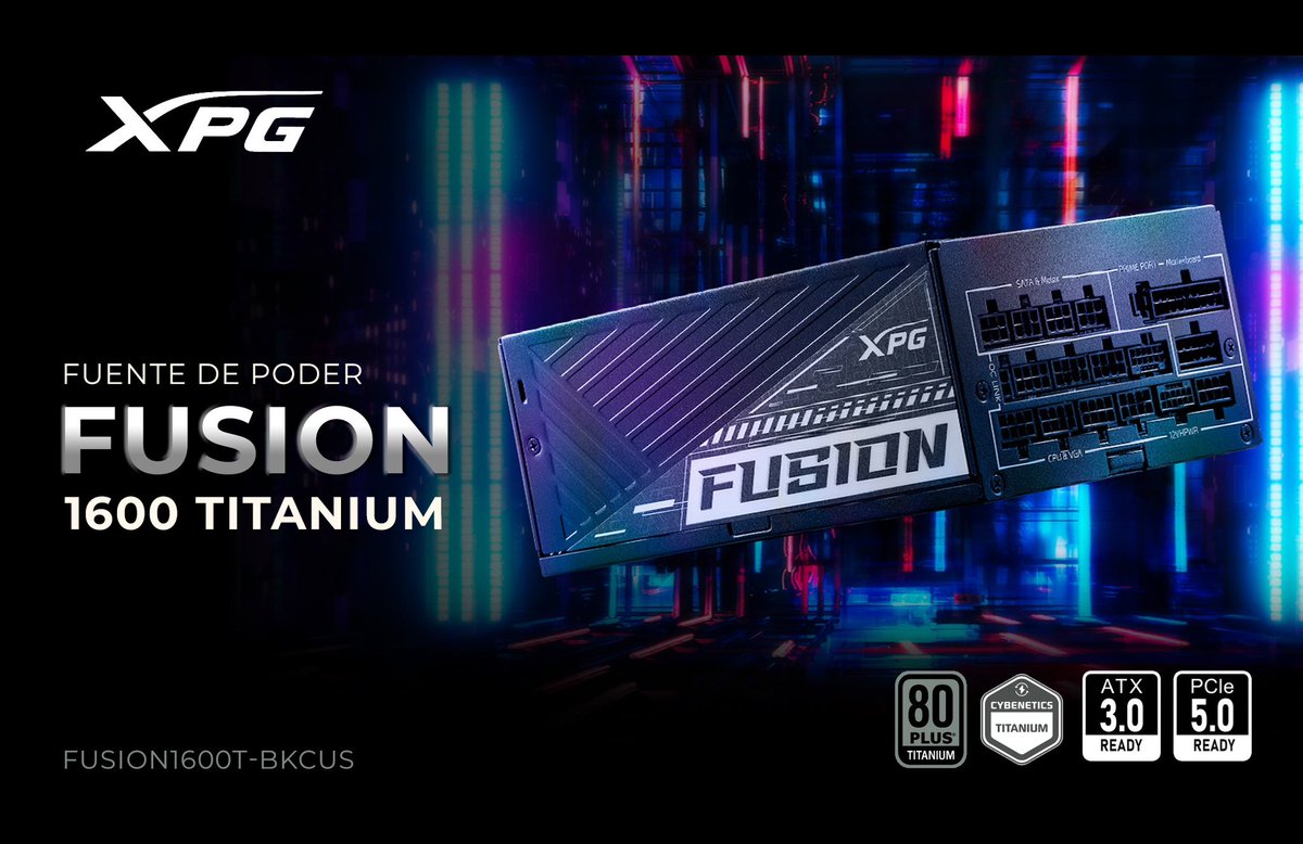 XpgMexico's tweet image. ¿Necesitas alimentar múltiples tarjetas gráficas de forma simultánea? Fusión es ideal para ti 😎 Disponible en 1600W #RTX #FuentesDePoder #XPG