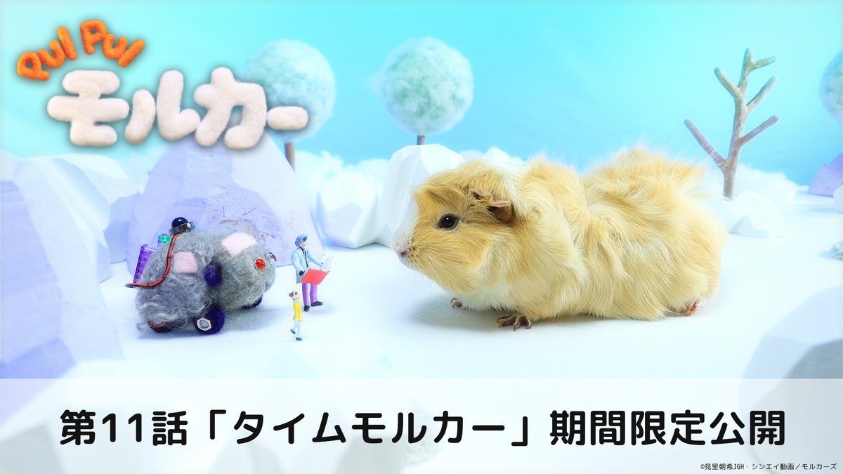 つむぎさんが出演する

『PUI PUI モルカー』
第11話「タイムモルカー」

を、本日から 9月29日（金）23:59 までの期間限定で
YouTube公開いたします。
是非ご覧ください。
youtu.be/i3yUE2yzYgc

PUI PUI #モルカー #つむぎさん