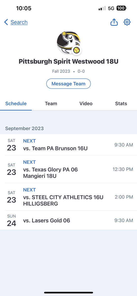 Here's my teams schedule for this weekend at the Waynesburg fall Showcase Tournament! Cant wait to be back out on the field with this team!