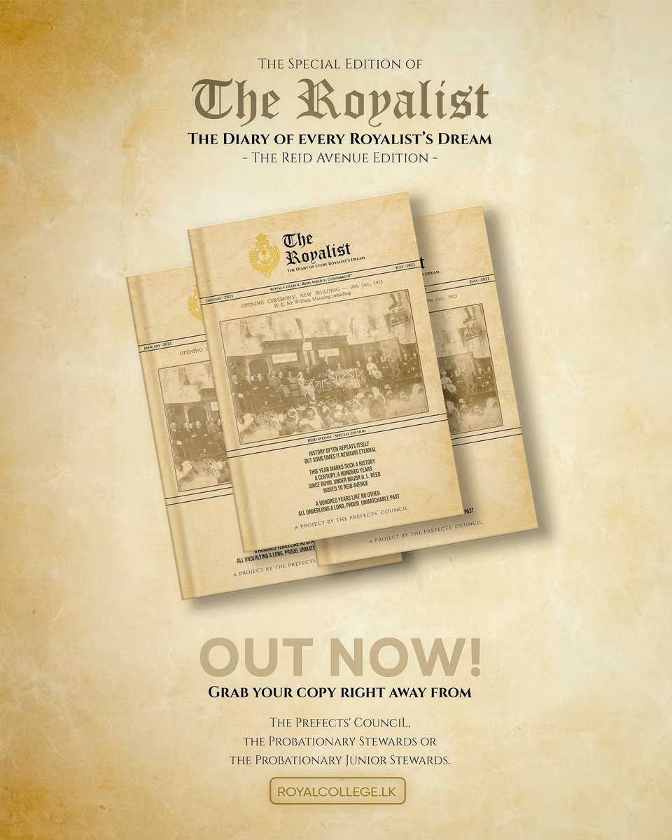 royalcollegelk's tweet photo. Royal College completes 100 years at Reid Avenue.

Explore the Reid Avenue Special Edition of The Royalist Magazine to relive this historic evolution, encompassing the milestones of this year.

All the way from then.
All the way till now. https://t.co/s2WL0cKNEH
