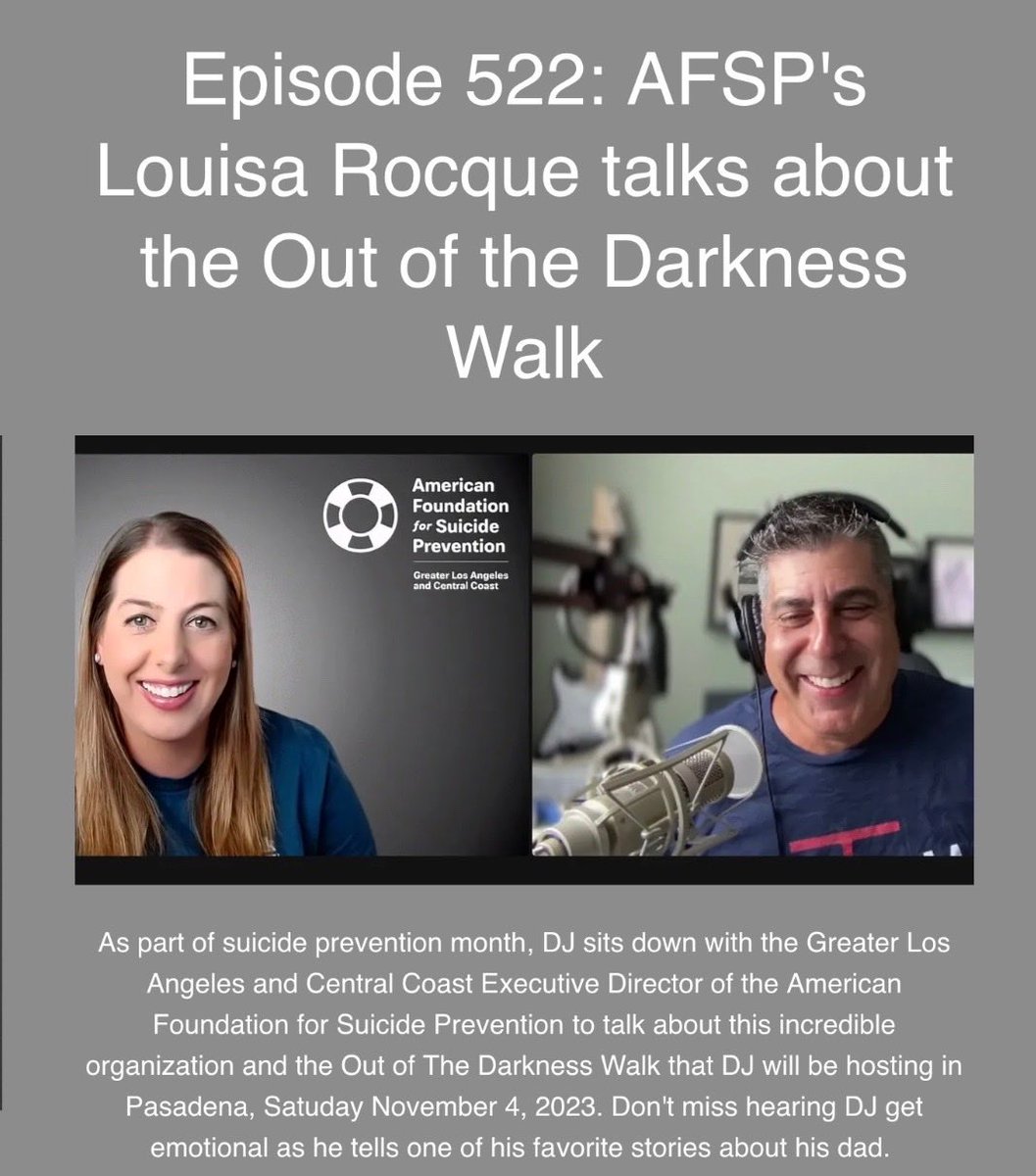 The latest episode of A Million Little Stories is out, featuring an interview with @AFSP’s Louisa Rocque. Check it out at AMillionLittleStories.com or wherever you get your podcasts!