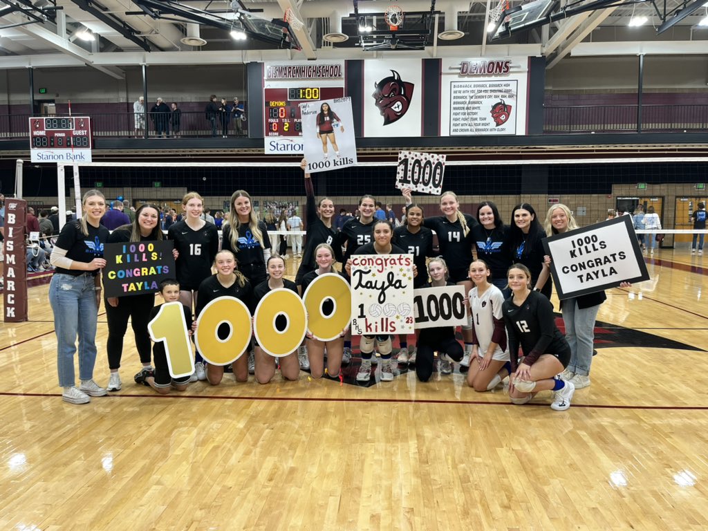 🏐💪🏻 1 0 0 0 KILLS!! 💪🏻🏐

Big congrats to senior outside hitter, <a href="/AndersenTayla/">Tayla Andersen</a> on reaching a milestone in tonight’s match!!! 

#Demonvb #oneteamonebattle