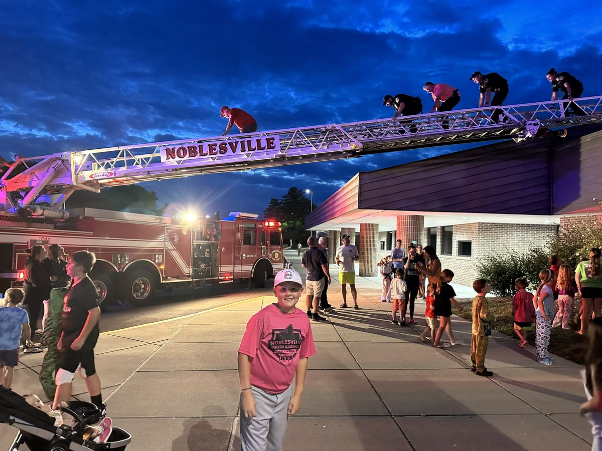 These crazy guys are sleeping on the <a href="/hinklecreek/">Hinkle Creek Cougars</a> roof tonight! Big thanks to our PTO, <a href="/NoblesvilleIN/">City of Noblesville</a> police and fire for the fun surprise, and all of our community who donated. #loveourschool #bigsmalltown #makingmemories