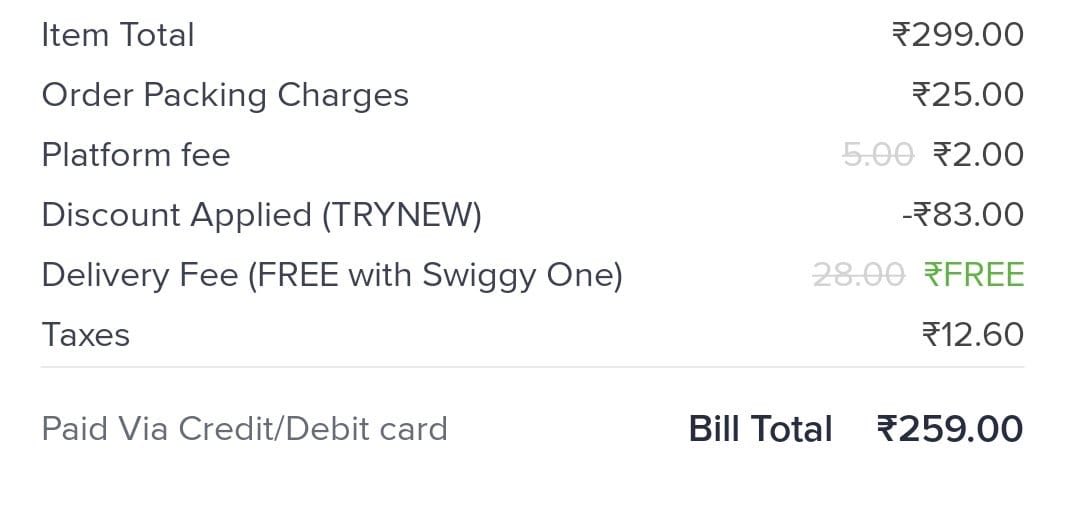 nvramsub's tweet photo. ⁦@Swiggy⁩ can you explain this math here? Have your algorithms been designed to add a couple of rupees to every bill? https://t.co/yjrM9RrPjD