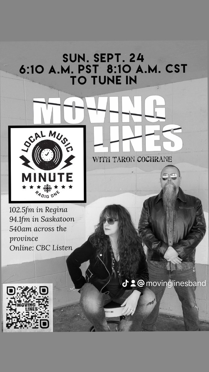 movinglinesband's tweet photo. @CBCMusic @cbcradio @CBCSask @taroncochrane https://t.co/6SsKNWLxOV