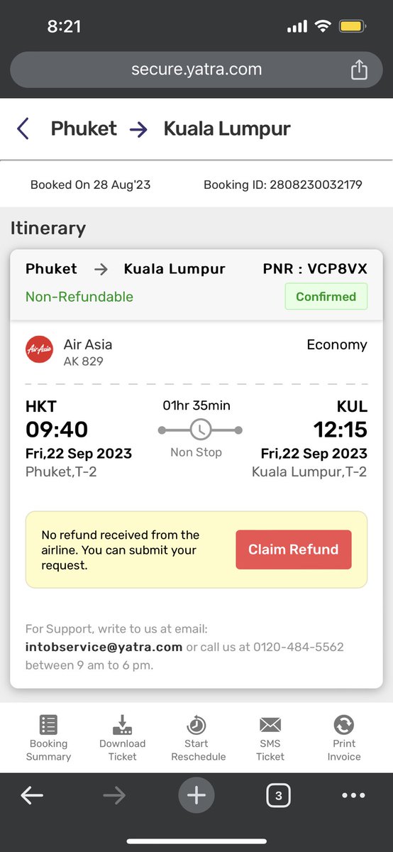 My flight missed due to yatra misleading wrong information return my money

My flight missed due to yatra misleading wrong information return my money

This flight flied at 8:10 am but on your website you shown me 9:40am time i shared the screenshot.

<a href="/YatraOfficial/">Yatra.com</a>