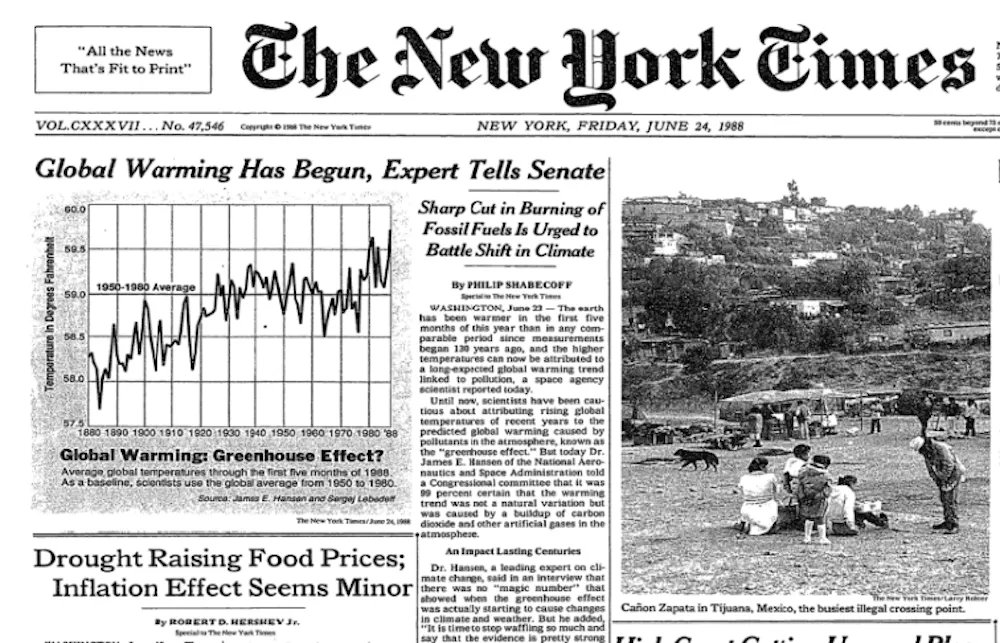 In the 1970s and 1988, the same narratives of "global warming" existed.

Fossil fuel infrastructure is the only way any human society has escaped poverty.

Anyone who tells you another path is possible is a callously despicable criminal, willing to sacrifice billions of lives