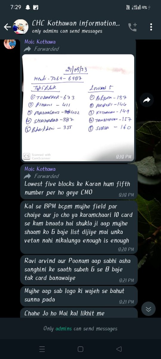 SanatSinghBJP's tweet photo. महोदय जी,CHC अधीक्षक कछौना(हरदोई)केद्वारा प्रमुख सचिव महोदय ,NHM MDमैडम के आदेशों को कुछ नही समझते, CHOको HWCमुलकार्य से हटाकर गोल्डेनकार्ड बनवाया जारहाहै और सैलरी काटने के लिए धमकी दी जारहीहै,संज्ञान लीजिए @brajeshpathakup @Sen2Partha @UpNhm @nhm_up @mansukhmandviya @dhs_hardoi https://t.co/HyqWdeR7eV