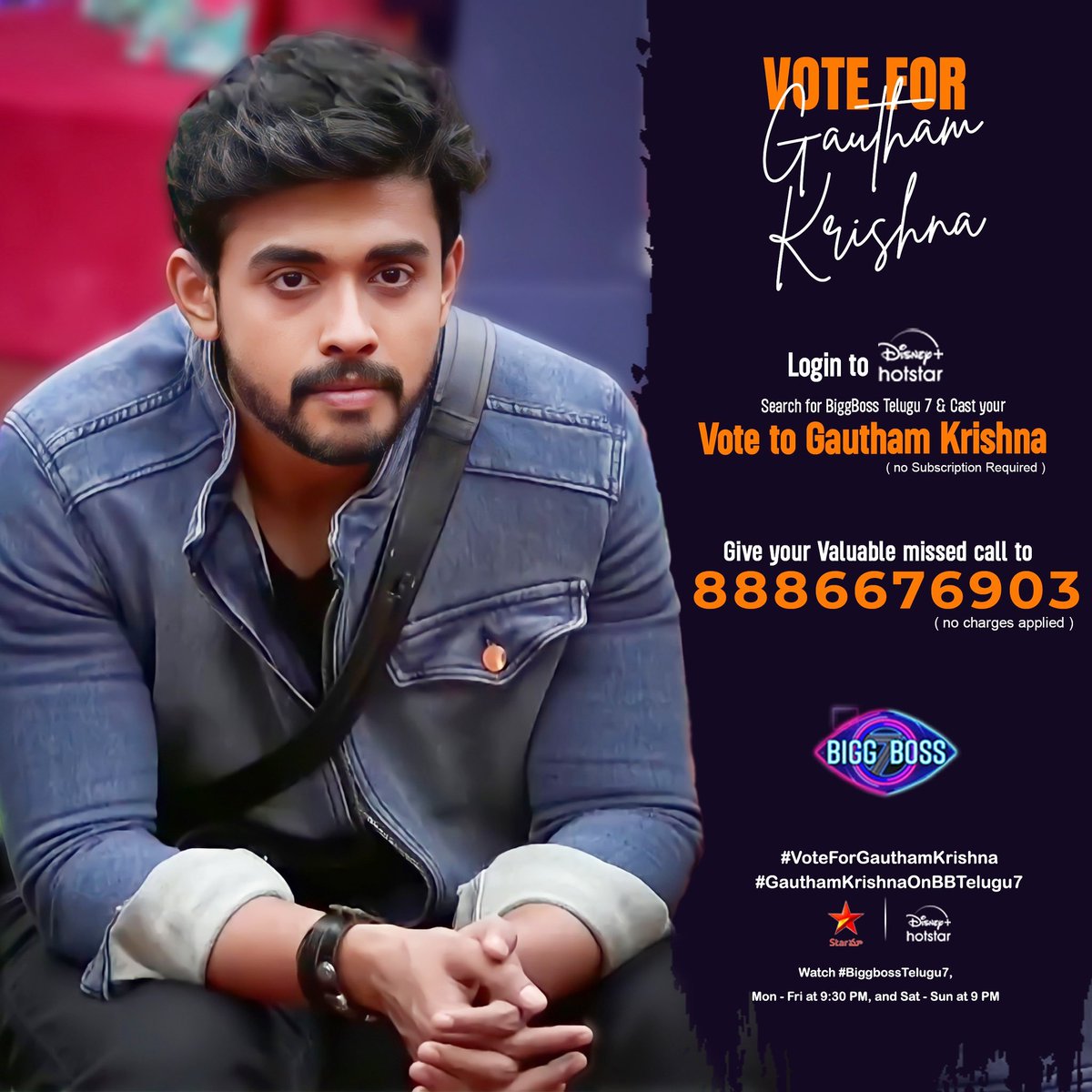 GKVideos09's tweet photo. Just a gentle reminder that there's only one day left to vote for our #GauthamKrishna 💫

#BiggBossTelugu7 https://t.co/t9bMUVcLTT