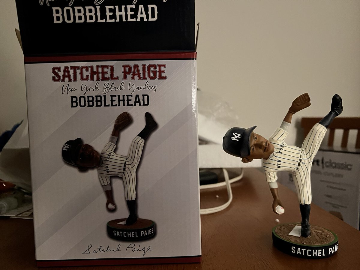 Snagged the Satchel Paige Negro League bobblehead with my remaining legacy points. I love this one. His wind up was so unique and it’s a bit of NY baseball history I didn’t know about. #RepBx #BlackYankees #NegroLeague