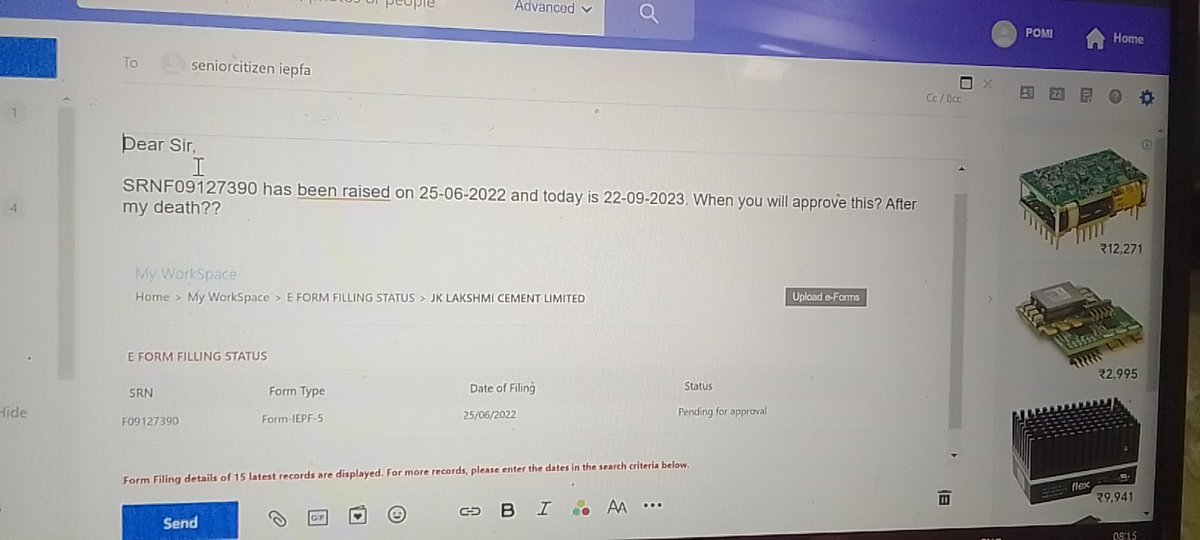Sanjay Mohata 1507 (@1507_mohata) on Twitter photo SRN F09127390 raised on 25-06-2022 and today 1.5 years same still pending for approval?
<a href="/IEPF/">IEPF</a> <a href="/authorityiepf/">IEPFA (Investor Education and Protection Fund)</a> are you wanting senior citizen like me to die? <a href="/nsitharaman/">Nirmala Sitharaman</a> pls look into this matter on an urgent note. <a href="/PMOIndia/">PMO India</a> <a href="/narendramodi/">Narendra Modi</a> <a href="/nitin_gadkari/">Nitin Gadkari</a> SRN F09127390 raised on 25-06-2022 and today 1.5 years same still pending for approval?
<a href="/IEPF/">IEPF</a> <a href="/authorityiepf/">IEPFA (Investor Education and Protection Fund)</a> are you wanting senior citizen like me to die? <a href="/nsitharaman/">Nirmala Sitharaman</a> pls look into this matter on an urgent note. <a href="/PMOIndia/">PMO India</a> <a href="/narendramodi/">Narendra Modi</a> <a href="/nitin_gadkari/">Nitin Gadkari</a>