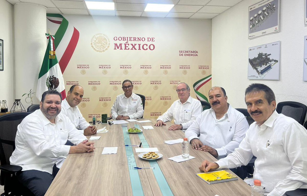 SENER_mx's tweet photo. Este jueves la secretaria @rocionahle recibió a los representantes de @OnexpoNacional con quienes se trabaja de manera coordinada en el fortalecimiento de nuestro sector de hidrocarburos. https://t.co/7m6lUgiUhR