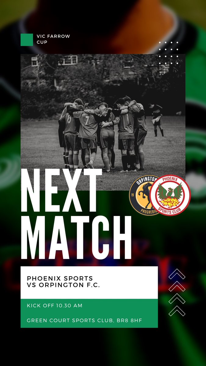 Up next we take on <a href="/OrpingtonFC/">Orpington FC</a> in the Vic Farrow Cup.

Let’s do it. UTP