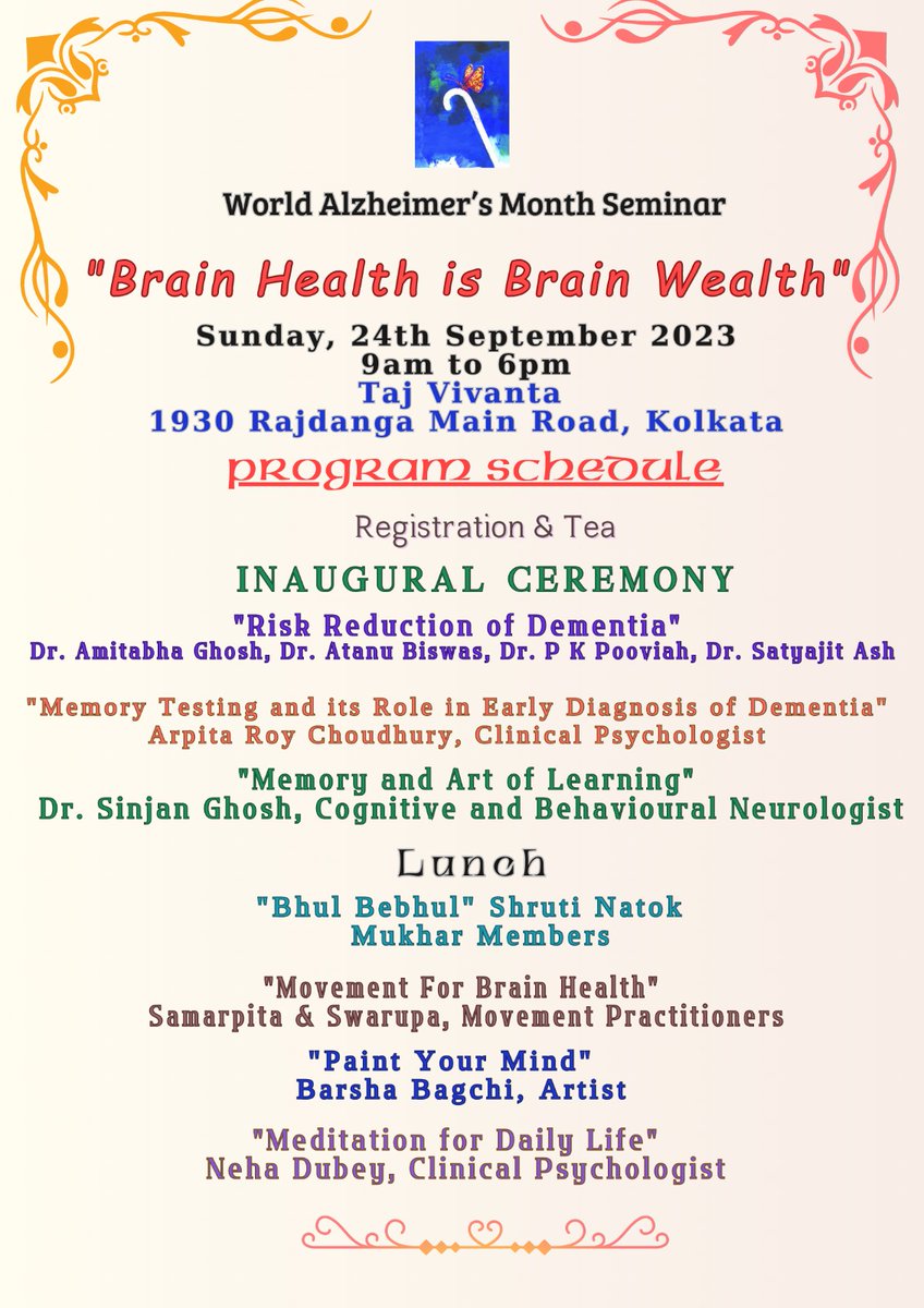 NehaDubey_nd's tweet image. So excited and equally honored to be doing this! Remarkable initiative by Alzheimer's and Related Disorders Society of India, Calcutta chapter. 🧠
#WorldAlzheimersMonth