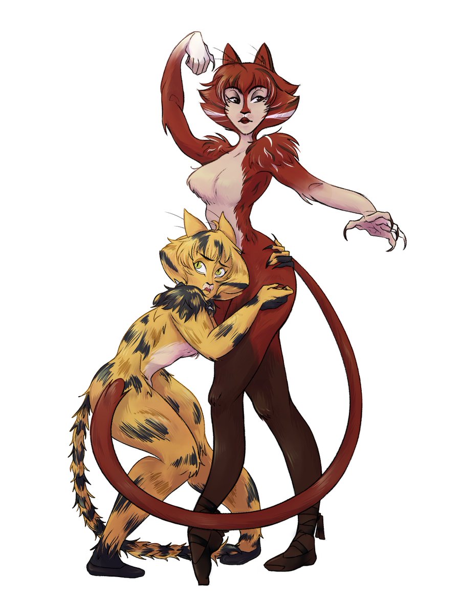 mokamazing's tweet image. the girls.jpg ft. #Bombalurina and #Demeter from #CatsTheMusical done for @ cassandra-has-moonlit-eyes on tumblr