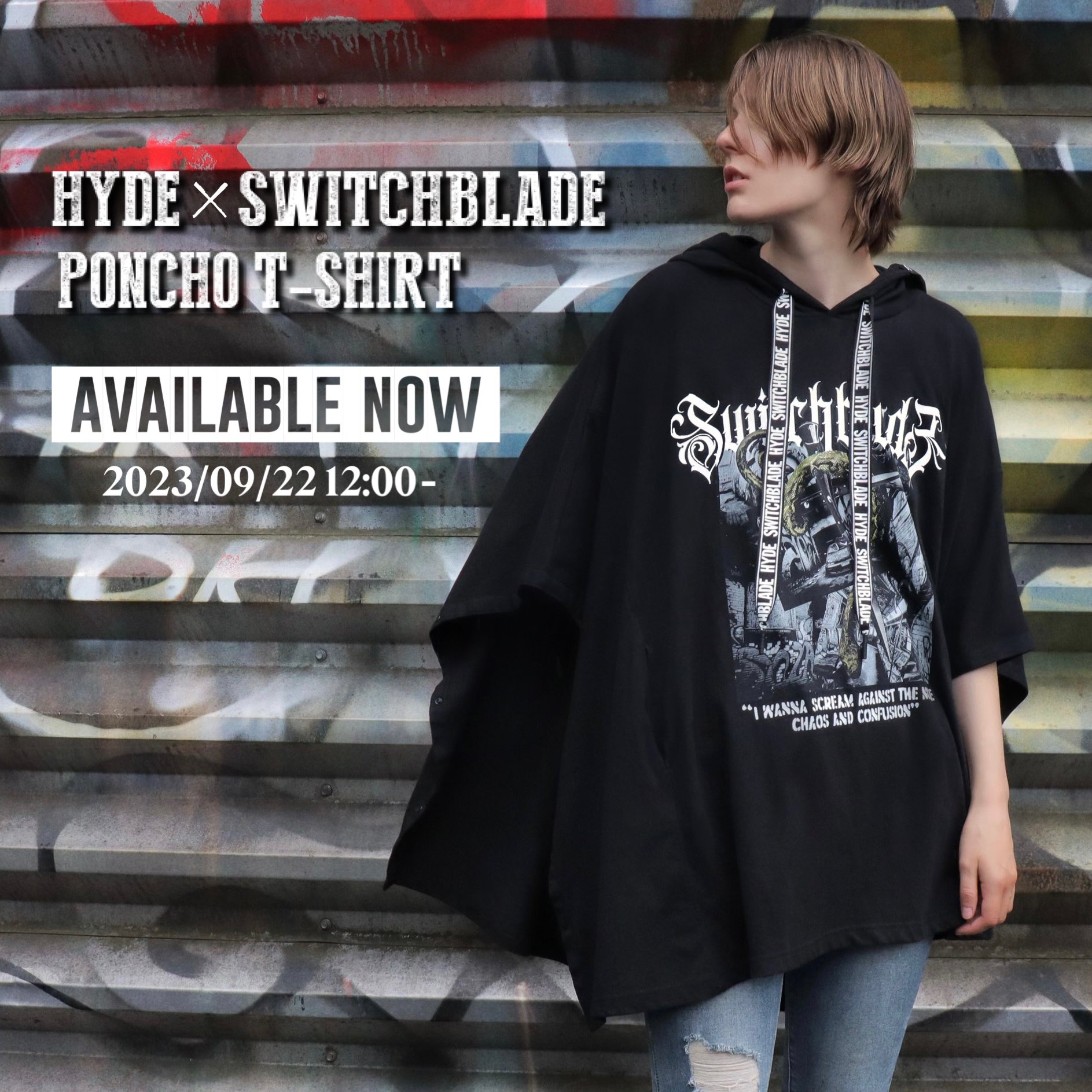HYDE X SWITCHBLADE PONCHO T-SHIRT - ミュージシャン