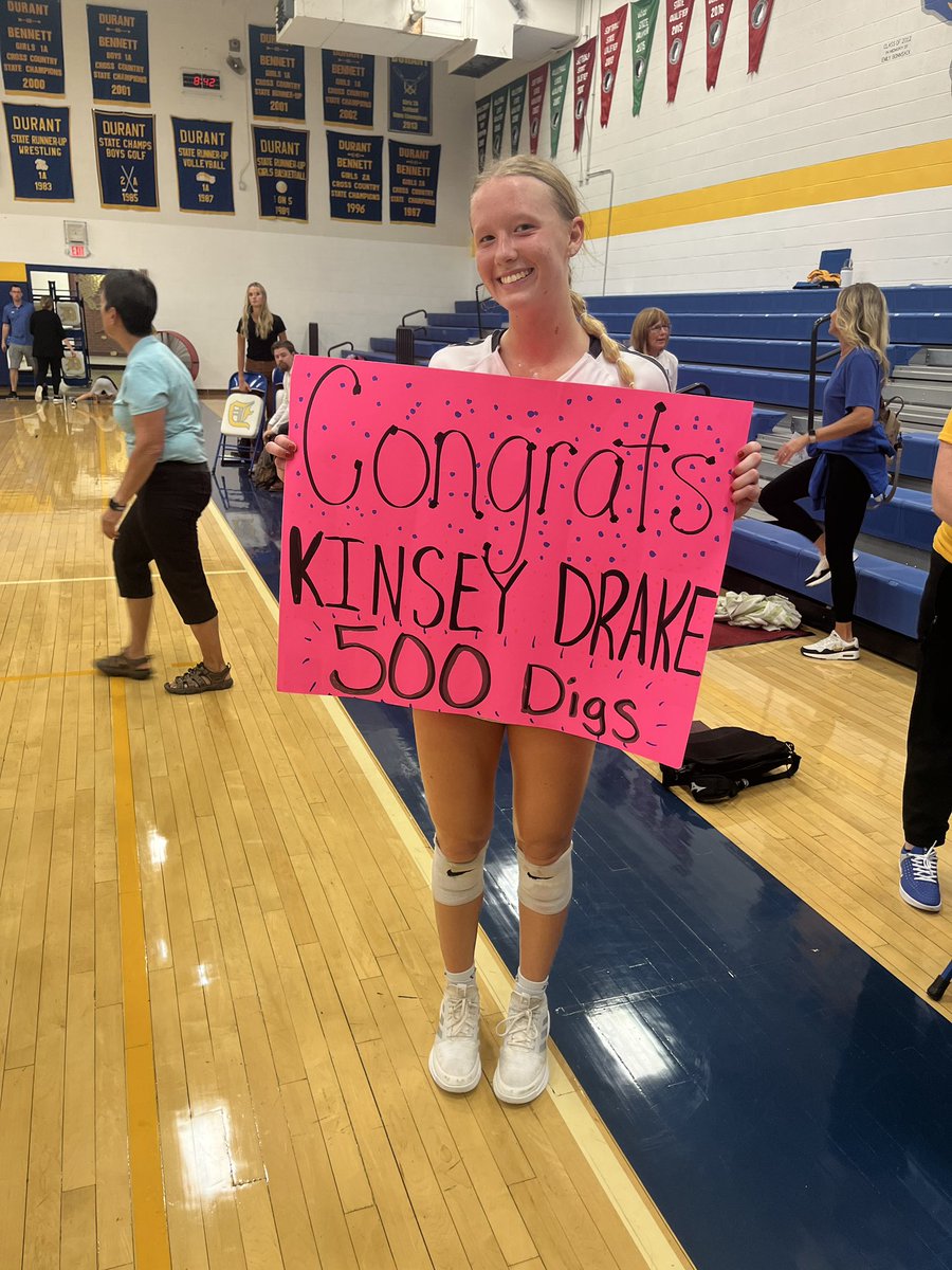 CAREER milestones: junior Kinsey Drake reaches 500 digs; freshman Leah Caffery reaches 500 assists. Congratulations!! #moreTodo #WiltonVBproud