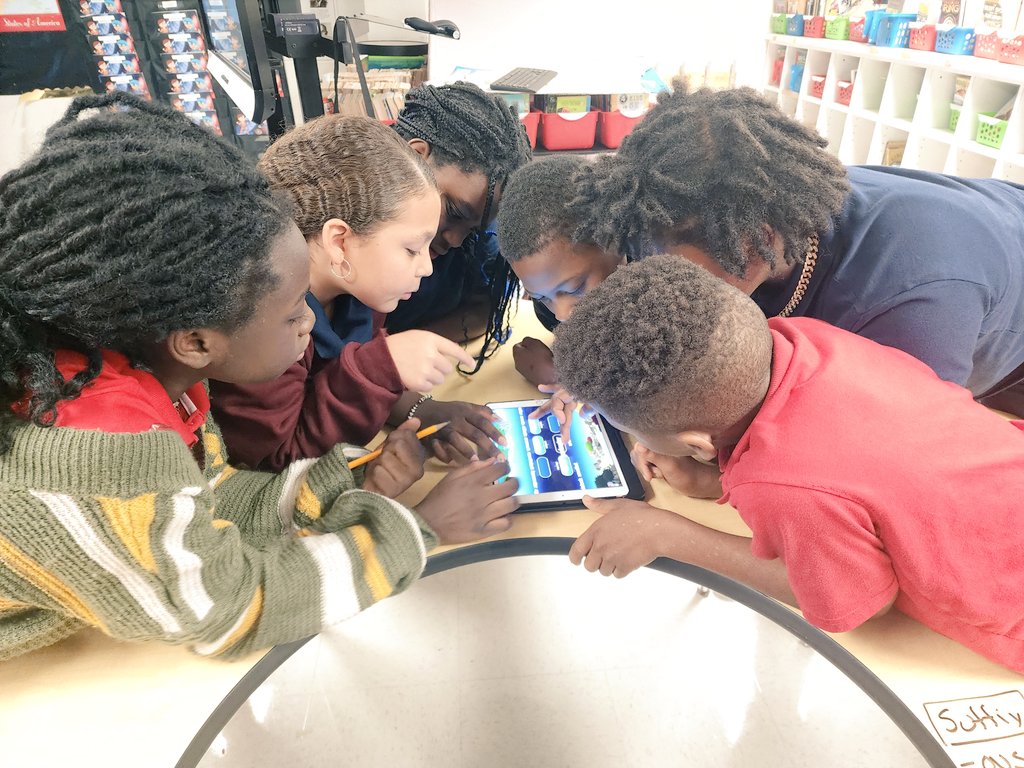Ms_Strick504's tweet photo. When intervention groups get intense! 🤣 Affixes battle with high engagement during our small group time. @Handley_Panther #5thgrade #digitalELAR I promise these pics are NOT staged 🤣🤣 https://t.co/EKuGEvpC8j