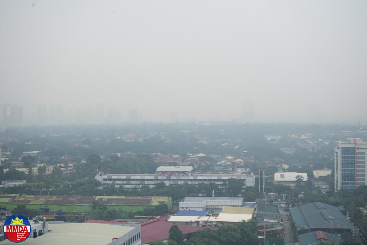 PhilstarNews's tweet photo. MASK UP, EVERYONE! 😷

The MMDA shared these photos of the hazy Metro Manila skyline on Friday, which had low visibility in some parts due to smog.

Meanwhile, Phivolcs issued a warning on Friday as it monitored the presence of volcanic smog, known as vog, at Taal Volcano in Batangas, raising concerns about potential health risks and harm to the environment.

Related: https://t.co/ZRgYG84L2p