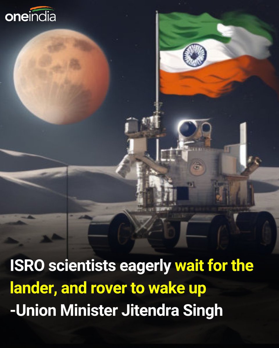 Oneindia's tweet image. ISRO scientists&apos; dedication knows no bounds as they eagerly await the awakening of their lunar lander and rover. 🚀🌕

#isroscientists #VikramLander #Chandrayaan3 #Chandrayaan3Success #pragyaanrover #IndiaOnTheMoon