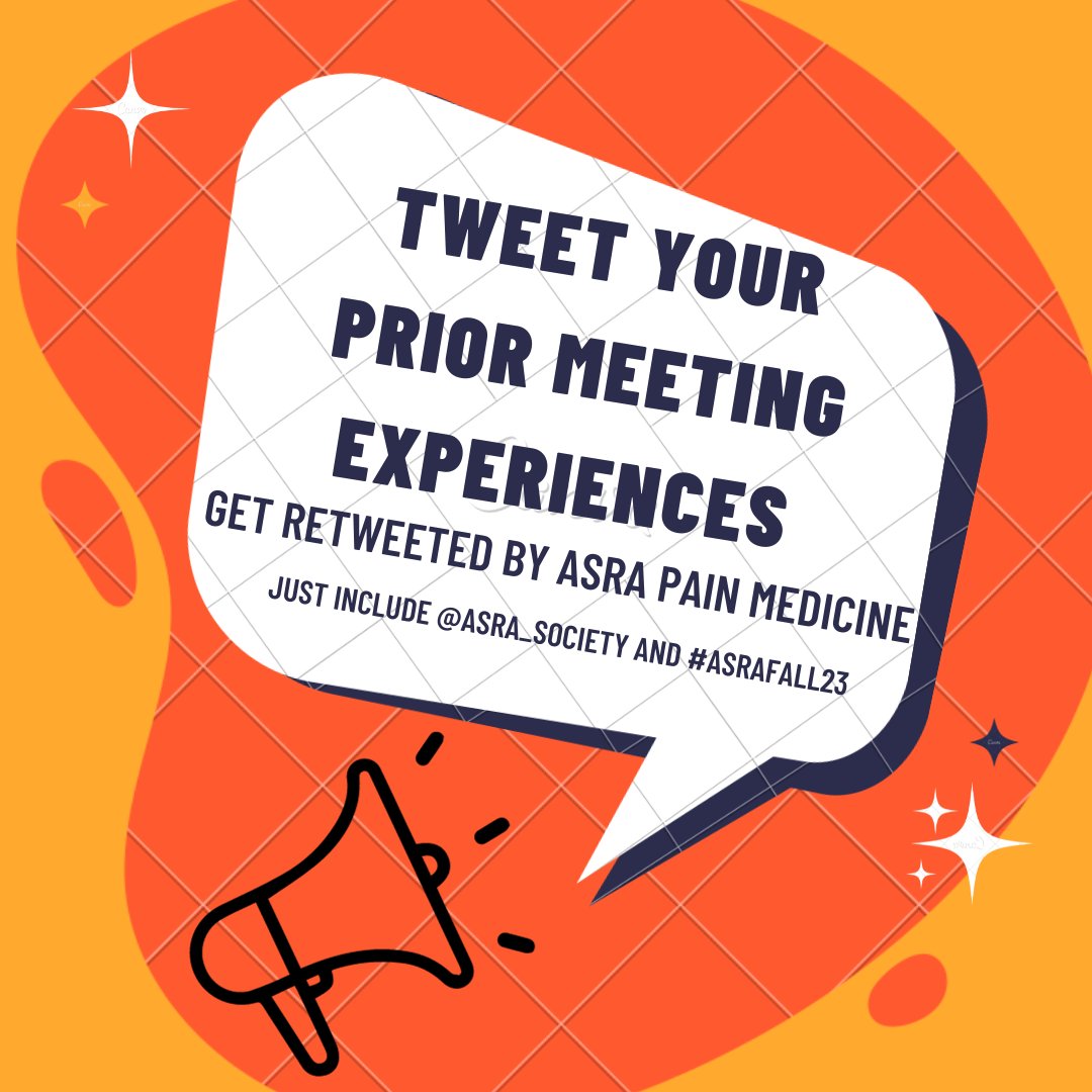 ASRA Pain Medicine (@asra_society) on Twitter photo Attention #medstudents, #residents, and #fellows! Do you have pictures or videos from your prior <a href="/ASRA_Society/">ASRA Pain Medicine</a> meeting experiences? We'd love to see 'em! Just tag us or use the hashtag #ASRAFALL23 and we'll repost you! #TBThursday #MedEd Attention #medstudents, #residents, and #fellows! Do you have pictures or videos from your prior <a href="/ASRA_Society/">ASRA Pain Medicine</a> meeting experiences? We'd love to see 'em! Just tag us or use the hashtag #ASRAFALL23 and we'll repost you! #TBThursday #MedEd