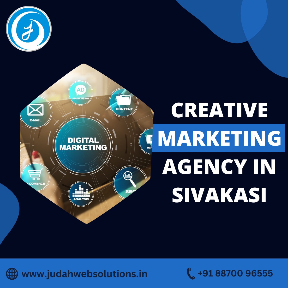 JudahWeb's tweet photo. Transforming brands through creativity! We're the premier #CreativeMarketingAgency in Sivakasi, crafting unique campaigns for remarkable results.

For More info :
Contact Us@ +91 88700 96555
Visit Us@ https://t.co/jpbmG8nvxY
Email Us@ info@judahwebsolutions.in

#BrandInnovation https://t.co/SMGpgZLl36