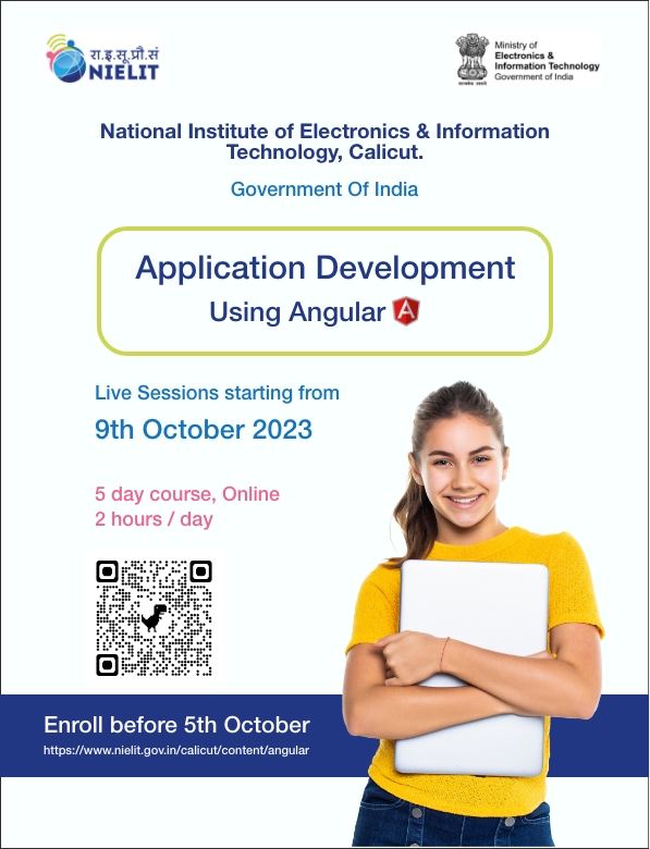 Application Development using Angular #NIELIT #Angular #angulartraining #ApplicationMobile