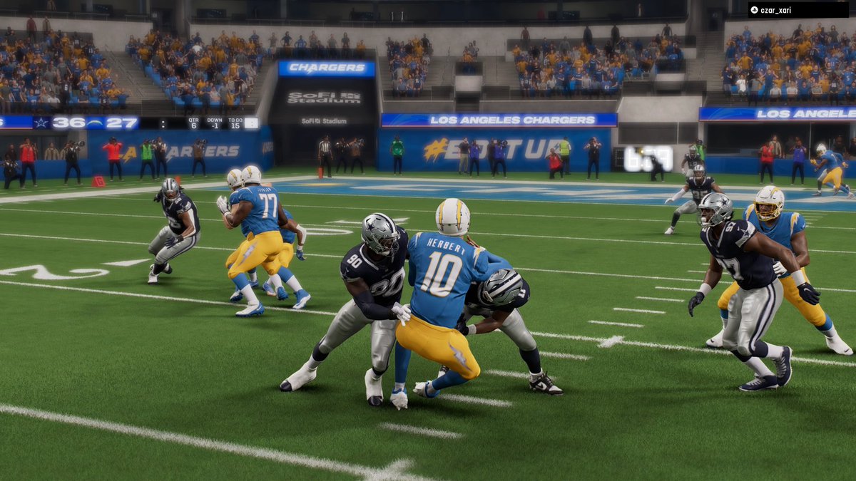 MEL_Cowboys's tweet photo. In a potential game of the year, we get the win on the road in LA 36-27 against the Chargers! With secs left we throw up a Hail Mary to Ceedee and he brings it in! One of the most stressful but enjoyable games we’ve ever been involved in, luckily next week is the bye! https://t.co/UuxQu4Kj44