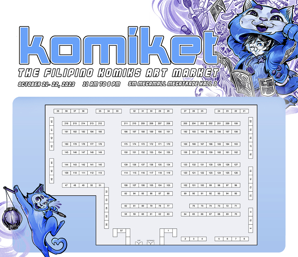 KITAKITS SA OCT 21-22 #KOMIKET2023! 

Plan out your best route to visit all 216 tables at SM Megamall, Megatrade Hall 1! From 11AM to 8PM, #SupportLocalCreators and creatives and shop komiks, prints, stickers, crafts, zines, and more. Buy a ticket at the entrance for 100php.