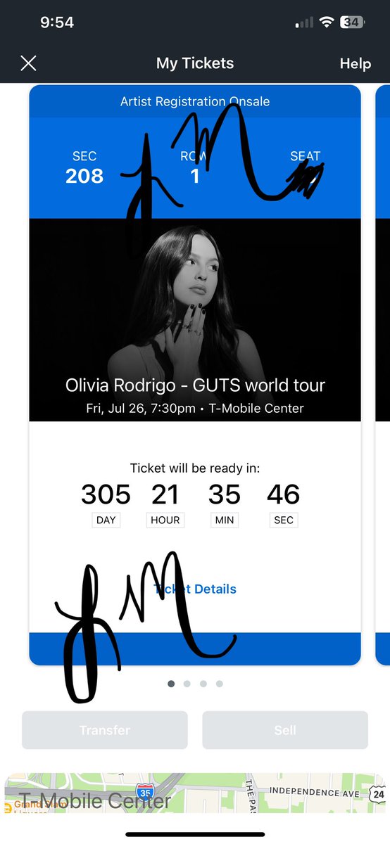 LeAnnMillward's tweet photo. @sophiehgreen Just fyi, I looked at my tickets on the Ticketmaster app and they aren’t even available until the week before my show. So people should be really cautious that I don’t think anyone can actually resale until the week before. https://t.co/feDHYEEYqj