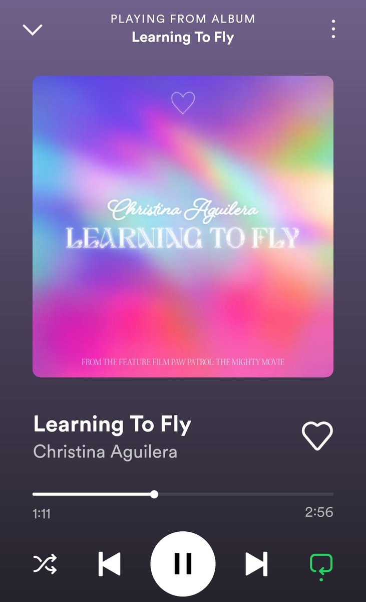Xtina should release a ballad album one way or another. This song is beautiful. #learningtofly #xtina #PawPatrolTheMightyMovie