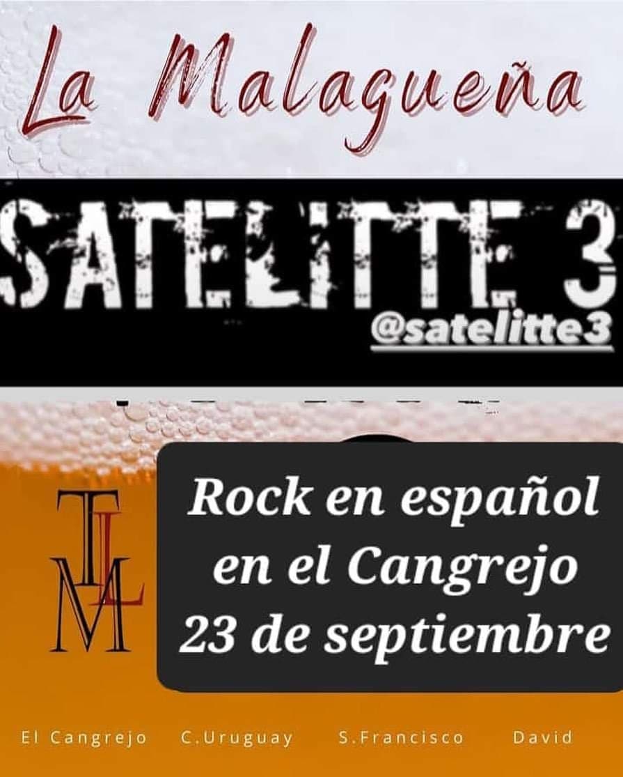 Sábado 23, nos vemos en "Taberna La Malagueña" (El Cangrejo) con lo Mejor del Rock Pop en Español