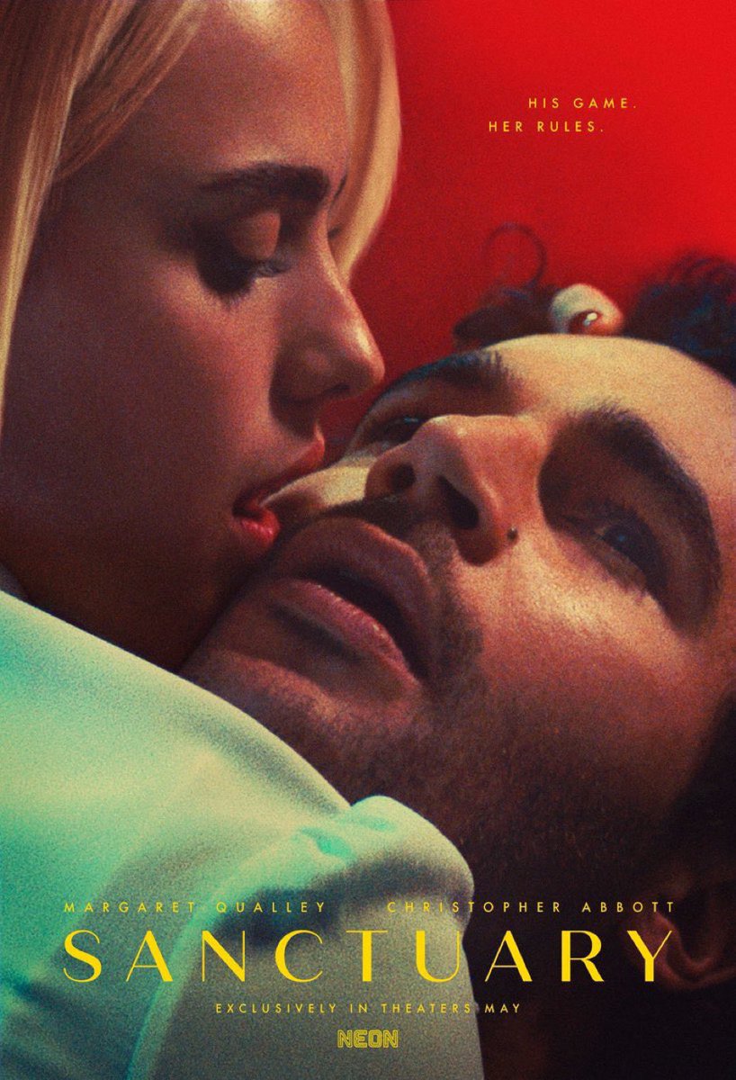 isaacfeldberg's tweet photo. SANCTUARY is now on Hulu. A razor-sharp, diabolically funny two-hander that sees role play as a great equalizer, inverting power dynamics between a dominatrix and her client. Margaret Qualley and Christopher Abbott, both ridiculously magnetic, have possibly never been better. https://t.co/qJ9bB4jfh4
