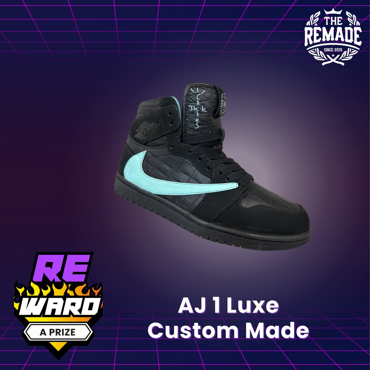 TheRemade_'s tweet photo. 🐊A Prize & Final Prize: The Remade x Nike Air Jordan 1 Luxe Custom Sneakers🐊
A Prize & Final Prize are the most luxurious in the "Tiffany" series.
"Luxe" uses alligator skin, known for its natural, lasting shine.
Tell me which Prize you like
#RNFT #sneakers #AJ1 #Echiban https://t.co/nvw31ViSwf