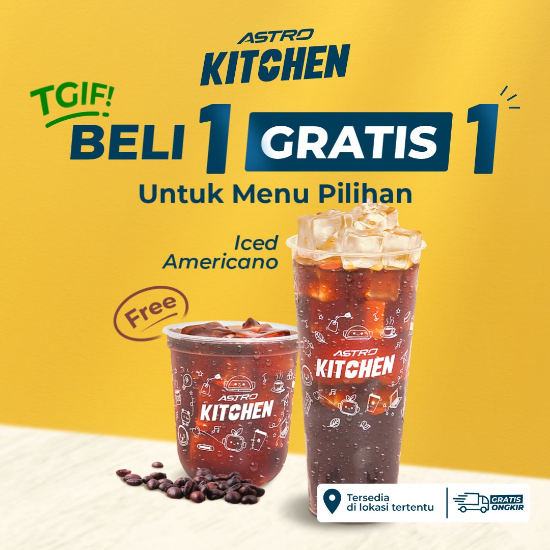 astronauts_id's tweet photo. Nah yang suka jajan di Astro Kitchen wajib tau nih!

Promo BELI 1 GRATIS 1 di Astro Kitchen buat menu pilihan. Bikin kantong hemat dan bikin ngantuk sama laper hilang juga!😋

Cusss mumpung promo, langsung aja #JajanSatSet sekarang. 👉 https://t.co/fYoXkl7Izs https://t.co/umXWLGx66P