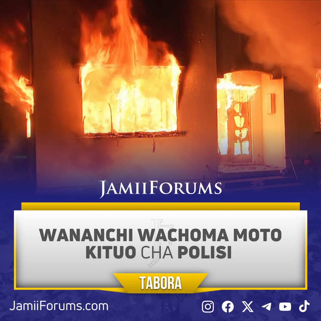JamiiForums's tweet photo. TABORA: Watu 28 wanashikiliwa kwa mahojiano na Jeshi la Polisi mkoani humo wakituhumiwa kuvamia na kuchoma Moto Kituo kidogo cha Polisi Kitunda mnamo Septemba 18, 2023 kwa sababu ambazo hazijawekwa wazi
-
Kamanda wa Polisi Mkoa, Richard Abwao ameithibitishia JamiiForums na kueleza “Taarifa ni za kweli na hakuna madhara yoyote yaliyotokea kwa Binadamu. Nipo katika shughuli za Mwenge siwezi kutoa taarifa kamili lakini Watuhumiwa wanaendelea kuhojiwa, pia upelelezi unaendelea."

Soma https://t.co/YZ3VYTE7Zj

#JFMatukio #JamiiForums