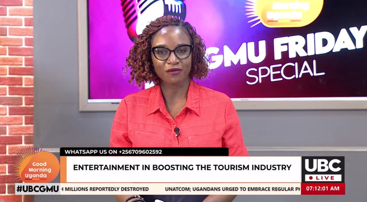 Tabled for discussion is the role of entertainment in boosting tourism industry  in the country with <a href="/Chan_t_al/">Chantal Olive Akandinda</a>, <a href="/oliveMonica4/">Olive Monica Najjuma</a> and <a href="/jorampaulssonko/">Jorrampaul_ssonko</a> 
#UBCGMU | #UBCAt60