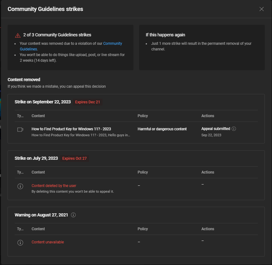 SanjeetTech's tweet photo. Oh my God @YouTube
thinks finding your own Windows key from your computer is a violation of guidelines!

#YouTube #creators https://t.co/AWhIjariDF
