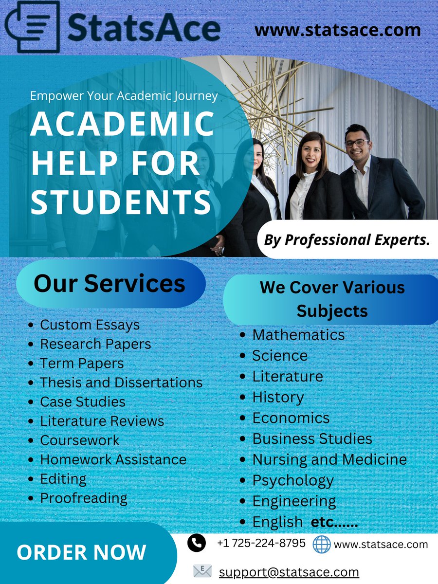Elevate your academic success with statsace.com! Our expert writers provide custom essays, research papers, and more. Enjoy on-time delivery, 24/7 support, and affordable rates. Achieve top grades with plagiarism-free content. Visit statsace.com today!