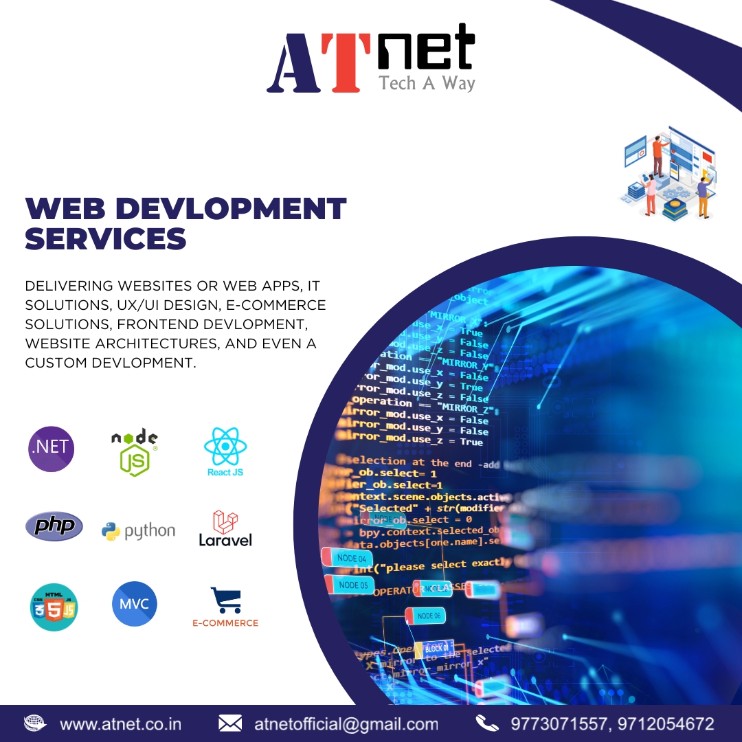 ATnetofficial's tweet image. Web Development : Where imagination meets innovation.
AT NET - Tech A Way!
Call Us on : +91 97120 54672 #atnet #atnetofficial #itcompany
#WebDevelopment #ITServices #WebDesign #Programming #Code #Frontend #Backend #WebDev #UIUX #SoftwareDevelopment #TechSolutions