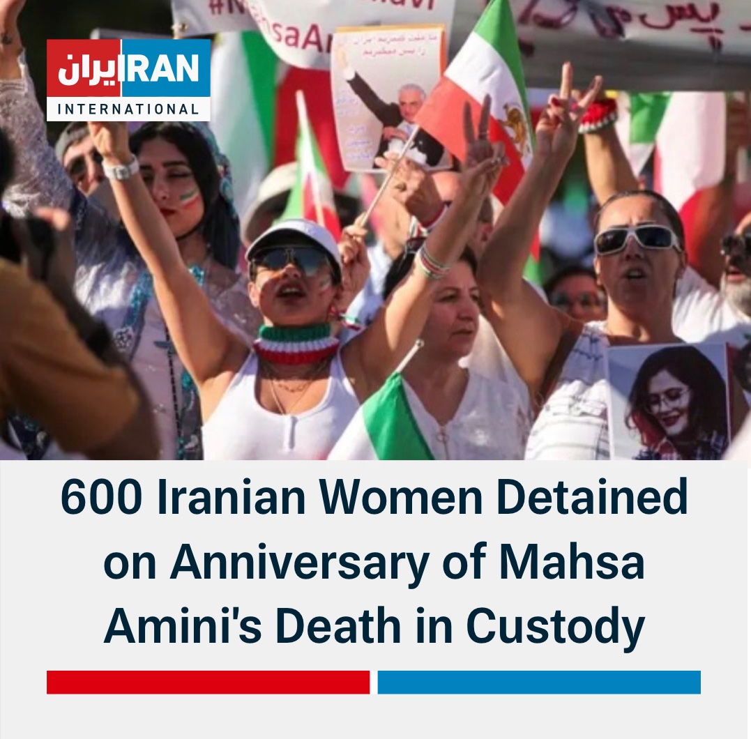 IranIntl_En's tweet photo. At least 600 women have been arrested in Tehran on the anniversary of Mahsa Amini's death in custody on September 16.
https://t.co/1nf1cvIWYF https://t.co/xM8bZ0I6pN