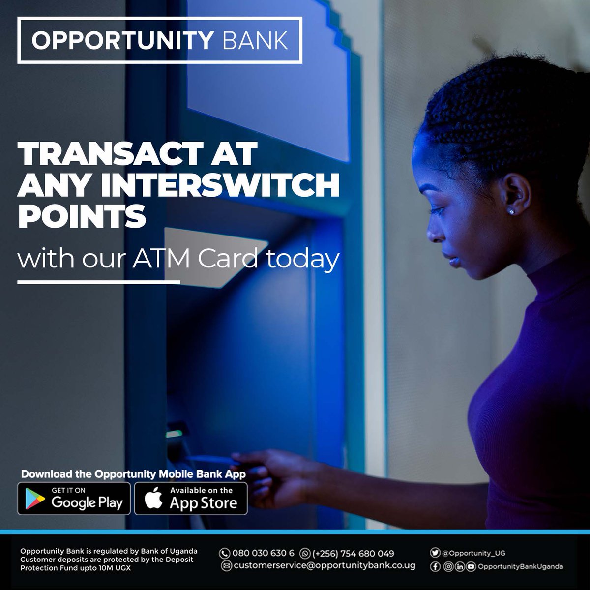 Opportunity_UG's tweet image. Do not go low on cash. Use your card to withdraw money from any interswitch points near you
@interswitchug #sharedinfrastructure