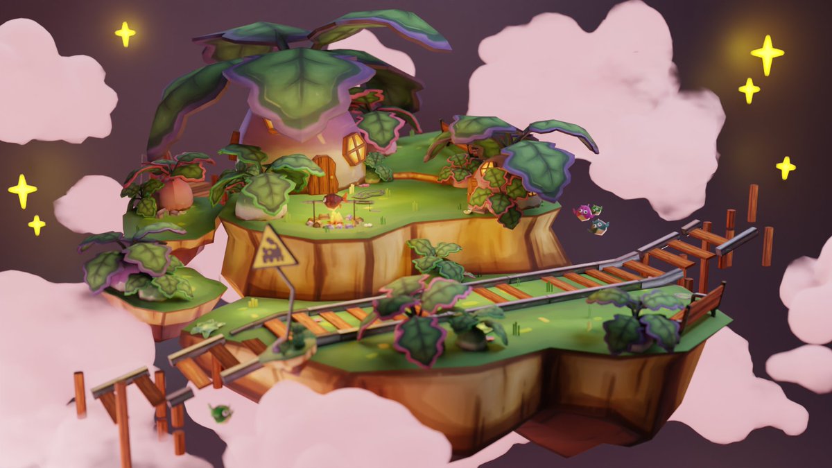 turnipston's tweet photo. Turnip Island 2.0 🌱☁️✨

Turnips will forever be my spirit animal. Lil' update on this piece I made back in 2018 to go with my handle update and I'm in love all over again. 

Also did someone say teaser for my next piece whaaat?? 👀 https://t.co/XByV8aAu63