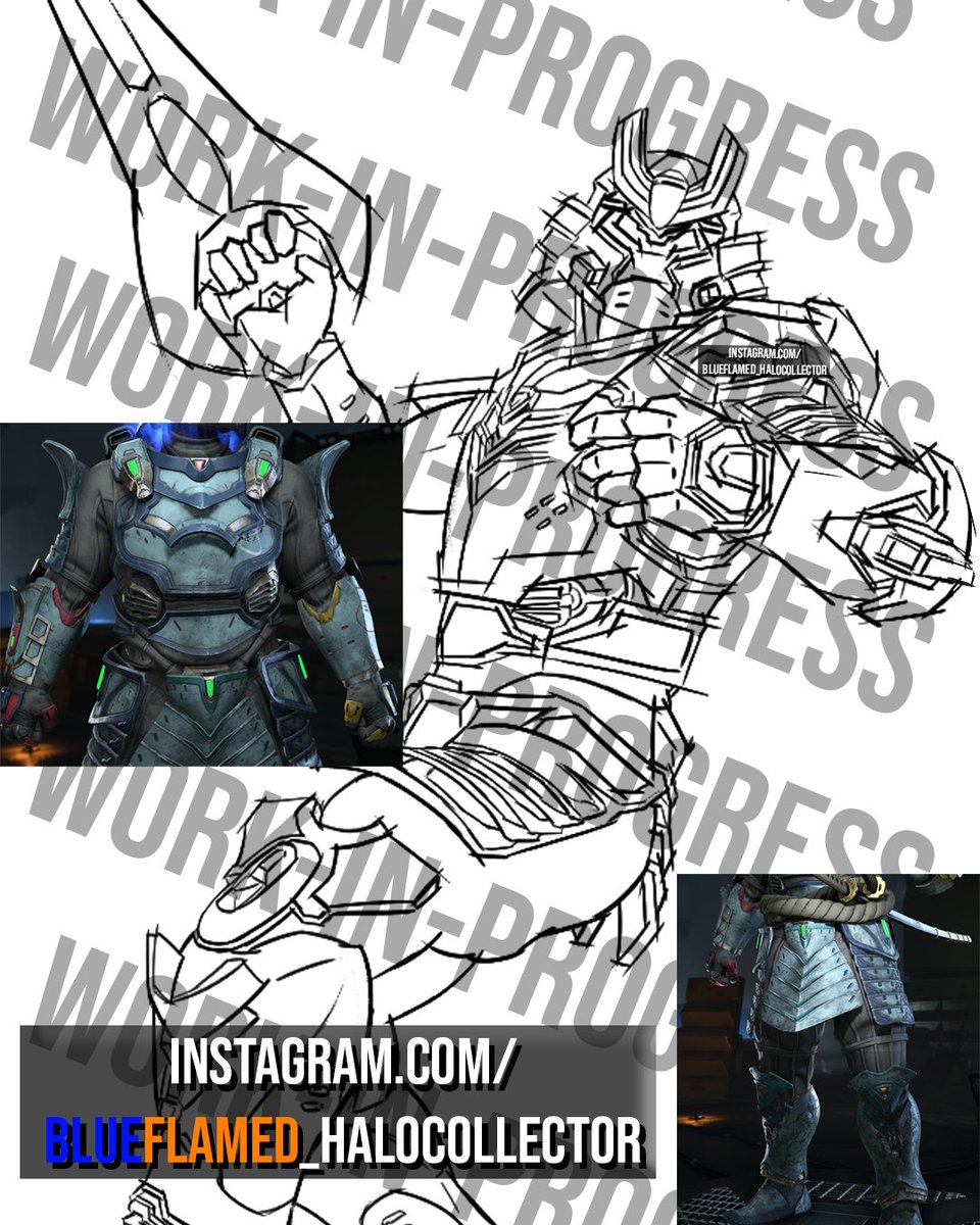 Been a while since I did some personal art. Here's a sneak peek of something I'm cooking up in the event of Tenrai III.

#halo #haloinfinite #halospotlight #halotenrai #spartanyoroi #art #digitalart #artwip #haloartist #halocollector #videogames #blueflamed_halocollector