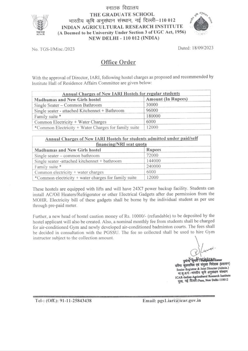 💰 The sudden hike in hostel charges is causing immense financial strain. Many bright minds are facing the threat of discontinuation. Let's ensure education is accessible for all 💡 #AffordableEducationatIARI #RollbackFeeHike